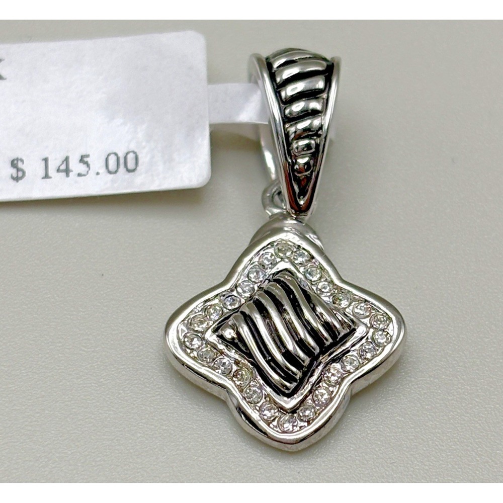 Lauren G Adams Star Pendant Rhodium Plated Dangle Cubic Zirconia NEW $145 MSRP